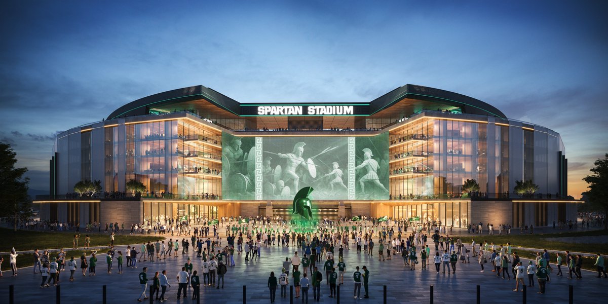 MSU_Athletics's tweet image. A re-imagined Spartan Stadium, including a new East Tower with a diversity of premium seating options and year-round functionality, will provide football fans the best in-game experience in college football.