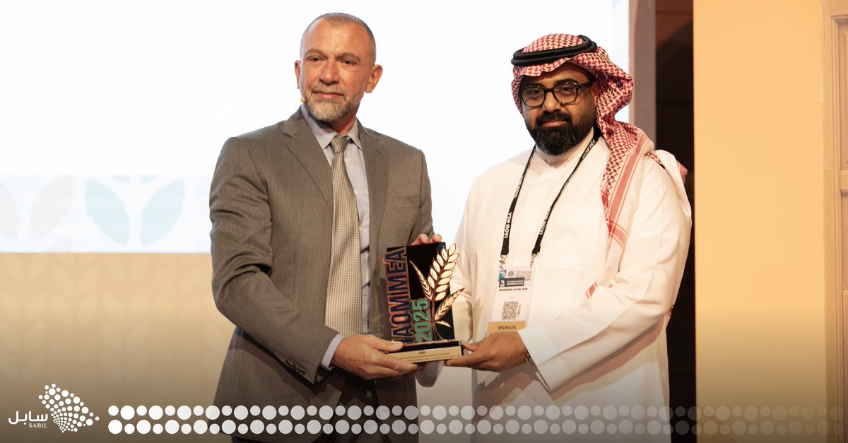 تسلّم المدير التنفيذي للاتصال المؤسسي في سابل الأستاذ مبارك الدجين درع الرعاية البرونزية لمؤتمر ومعرض IAOM 2025 الذي استضافته مدينة جدة تقديرًا لدعم سابل لهذا الحدث الدولي.
