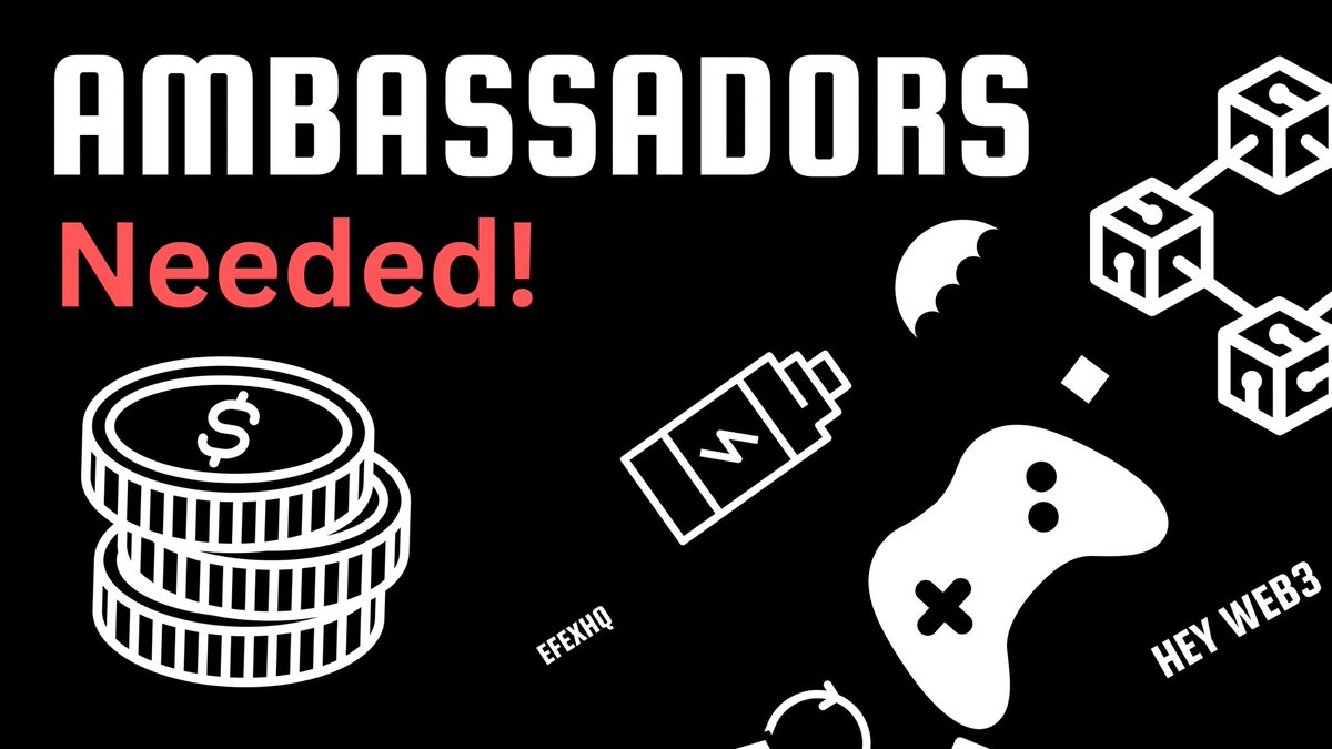 efexHq's tweet image. Hiring Ambassadors!!!

A project needs ambassadors, and I’ve got a few slots available.

Payment: $100 

Requirements:
➤ 300+ real/original followers
➤ Like, RT &amp;amp; tag 3 people
➤ Follow @efexHq with notifications turned on 🔔

I’ll be selecting some here:…