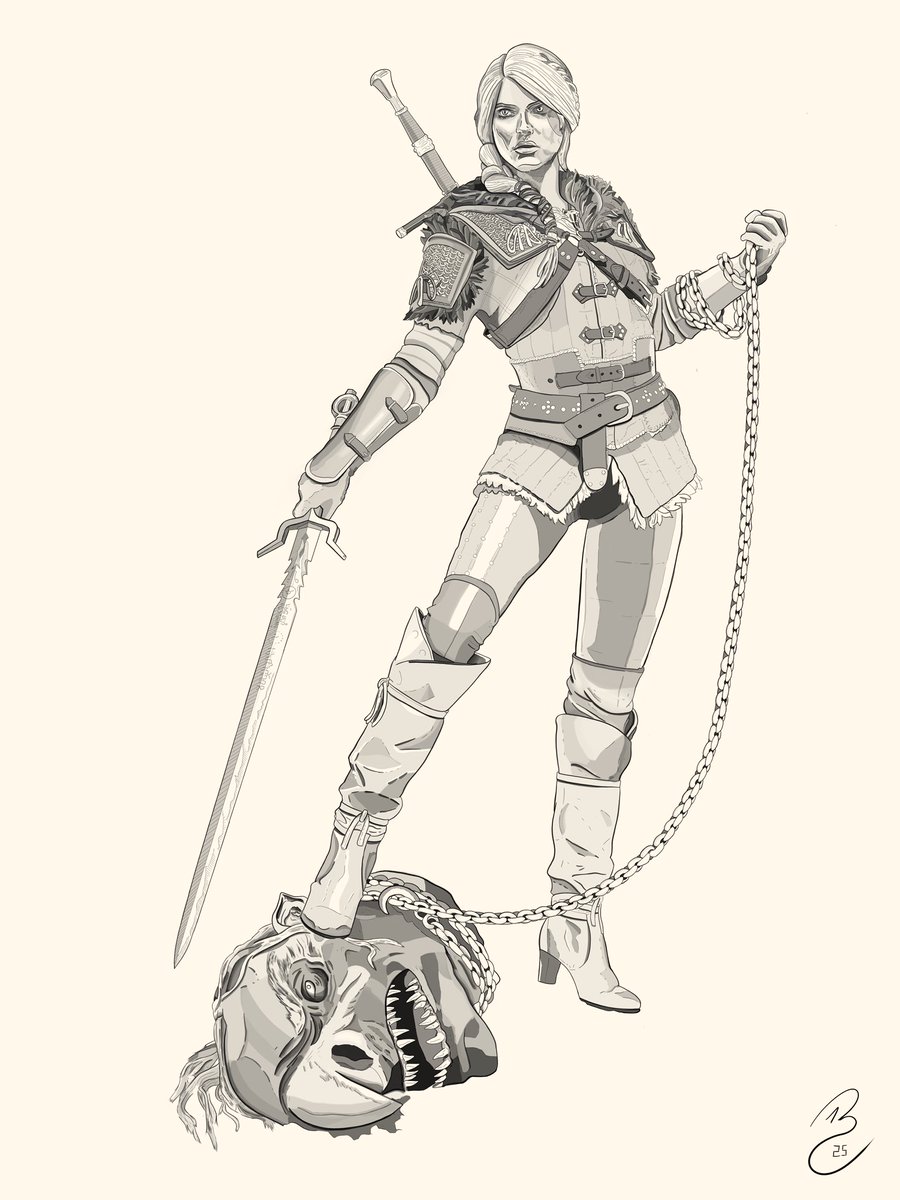 BrentColman's tweet image. Day Two of digi drawing fun, probably my favourite black and white of the year...

Princess Cirilla Fiona Elen Riannon
(better known as Ciri)

#ArtAdventCalendar
#DigitalArt
#Procreate