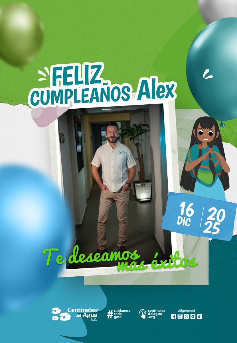 Hoy celebramos el cumpleaños de nuestro Director General, el M. en C. Alejandro López Tamayo. 🎉💧
Gracias, Alex, por recordarnos cada día por qué este trabajo importa.💙
#CentinelasDelAgua #CuidamosCadaGota #EquipoCentinela