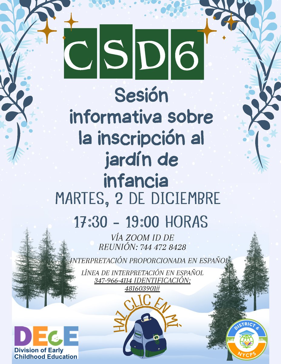 District6NYC's tweet image. 📢 Kindergarten Info Session Tonight (Virtual)!
Join us online for important updates and resources for families.

🗓 Date: Tonight
📍 District 6 – Virtual Event Zoom: zoom.us/s/7444728428

Don’t miss it—spread the word! #D6Schools #KindergartenReady #VirtualEvent