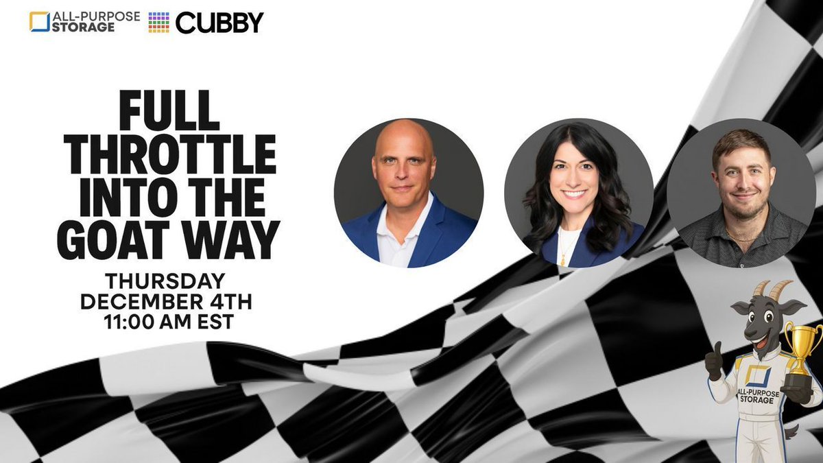 CubbyStorage's tweet image. Tune in this week! We're joining All-Purpose Storage on their webinar on Thursday, December 4 at 11 AM ET.

The team will share the story behind their growth and the strategies driving their success with Cubby.

Register here: events.teams.microsoft.com/event/775fd5f1…
