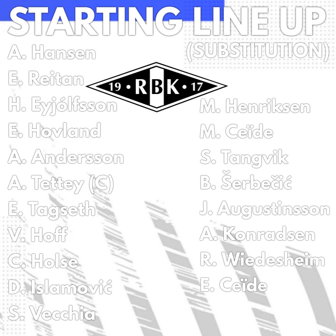 ItsNotGodzilla's tweet photo. STARTING LINE UP FOR ROSENBORG BK VS FK HAUGESUND

#FIFA21 #ELITESERIEN #ROSENBORGVSHAUGESUND https://t.co/pBXeWyNz2q