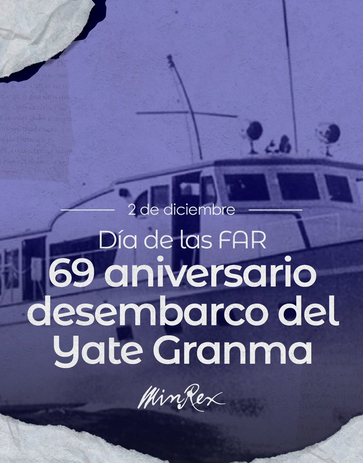 CarmenGonz80564's tweet image. 69 Aniversario del desembarco del Granma de los 82 expedicionarios que se unieron para derrocar a la dictadura.
#UnidosPorCuba 
#Unid