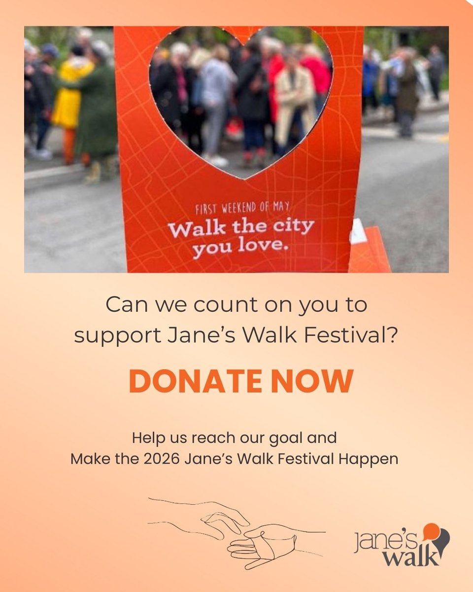 janeswalk's tweet photo. This Giving Tuesday, we’re raising $6,000 for the 2026 Jane’s Walk Festival.
👉 Donate: https://t.co/LyBHJyZlcw
And wherever you are, consider supporting your local Jane’s Walk organizers. https://t.co/i4lm7ELtd3