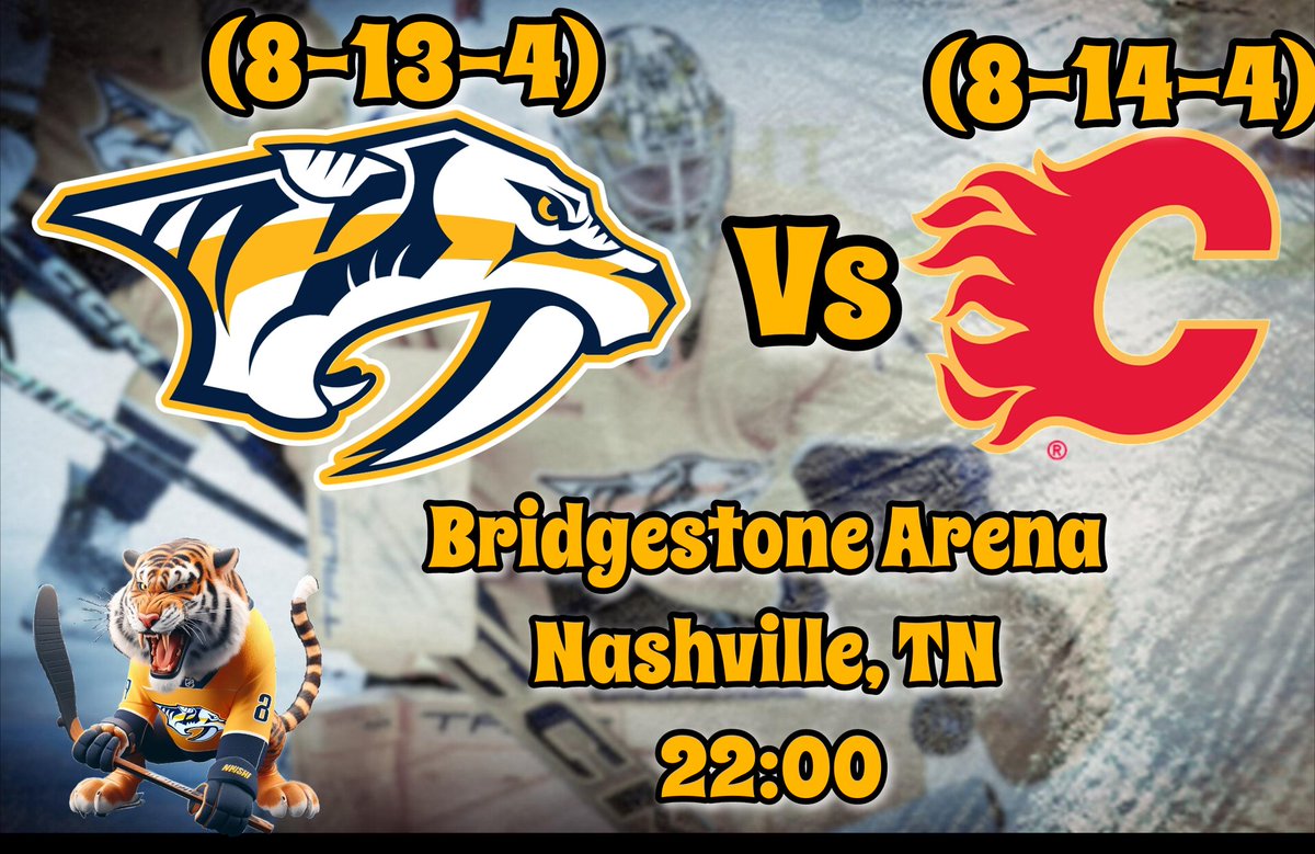 PredatorsBr's tweet image. #GameDay @PredsNHL (8-13-4)

🆚 @NHLFlames (8-14-4)
🏟 @BrdgstoneArena, Nashville, TN 
⏰ 22:00 (BRT)
📍Jogo 26 / 82
🇧🇷 - -

🏒 O'Reilly (18P) / Evangelista (17P) - NSH
🏒  Kadri (21P) / Andersson (16) - CGY

Preds L10 (3-7-0)
Flames L10 (5-3-2)

#Smashville