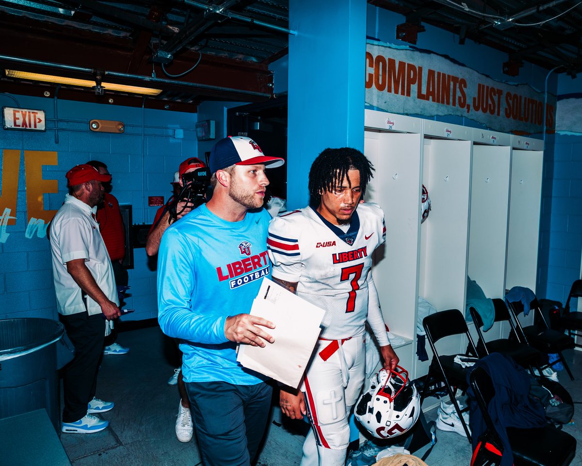 PeteThamel's tweet image. Liberty co-offensive coordinator/QB coach Willy Korn has informed the Liberty staff and players he’s leaving college football to work in private business. Korn has played for or worked with Jamey Chadwell since 2010, including CO-OC at Coastal Carolina and Liberty.