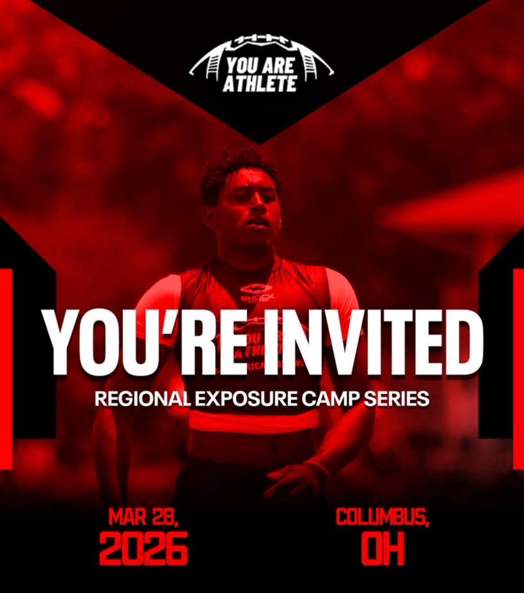 Thankful for the opportunity to get a invite from <a href="/youareathlete/">You Are Athlete</a> to a camp this year <a href="/JaredLuginbill/">Jared Luginbill</a> <a href="/shafferdb/">Coach Dan Shaffer</a> <a href="/Coach_Franke/">Josh Franke</a> <a href="/CoachConard/">Coach C (Conard)</a> <a href="/AllenTrieu/">Allen Trieu</a> <a href="/Bryan_Ault/">Bryan Ault - Midwest Scout</a> <a href="/TylerStevens94/">Tyler Stevens</a>