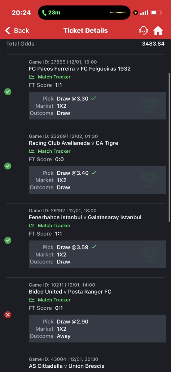 isthaths's tweet image. 7/7 cut 1 but 6/6 rebet won

Post your win tickets!