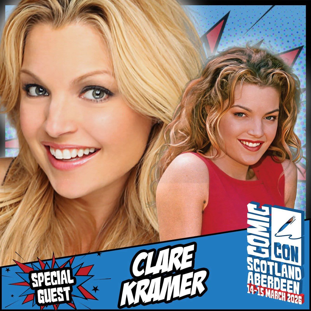EuroConNet's tweet image. GUEST ANNOUNCEMENT

#ComicConScotlandAberdeen #monopolyevents #ClareKramer 
   
Aberdeen, Scotland 
14  - 15 March, 2026

comicconscotlandnortheast.co.uk