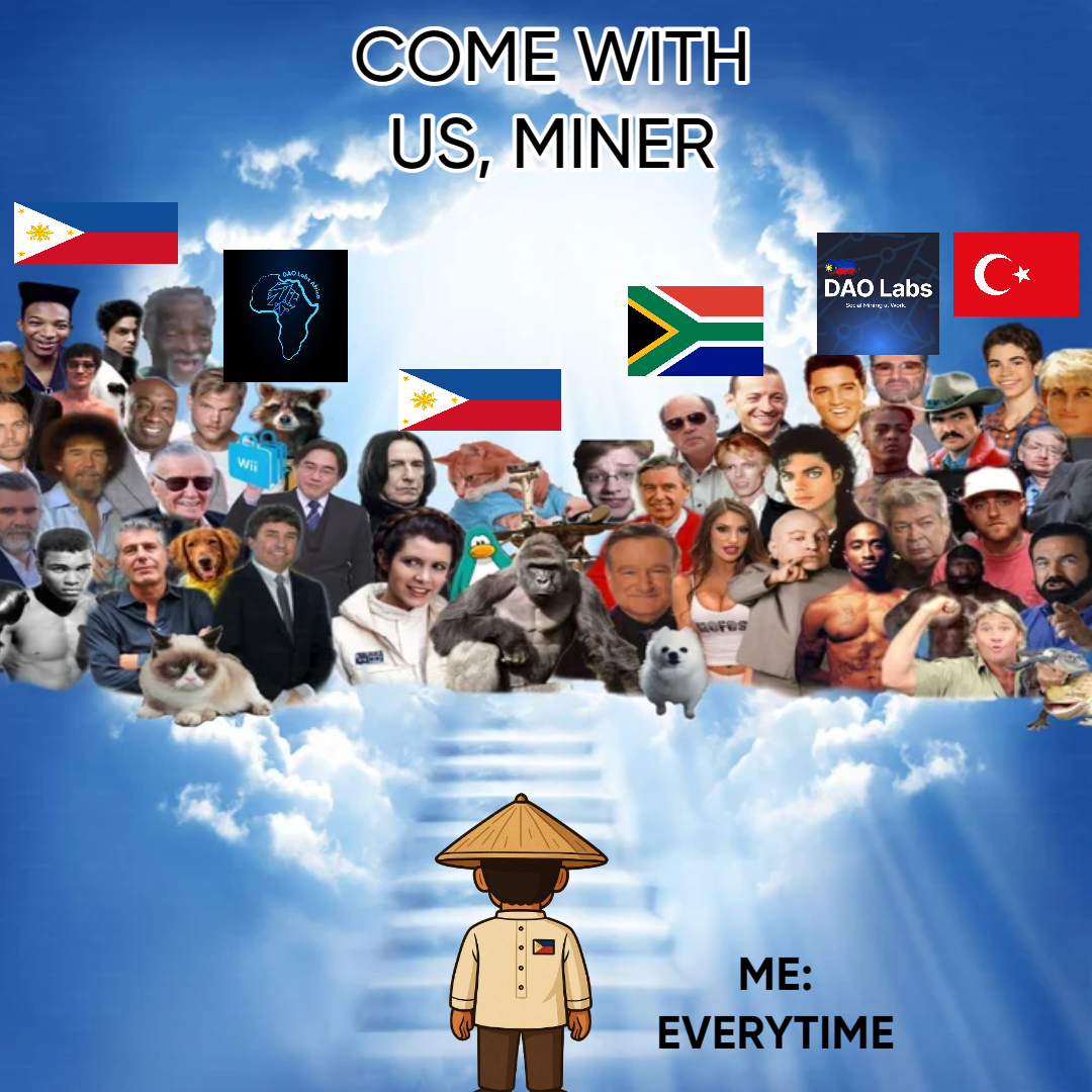 “Stairway to DAO Labs”

Every time the Global Social Mining Family shouts “COME WITH US, MINER!”, I don’t even hesitate. I’m already halfway up the stairs like it’s my full-time job. At this point, I think my legs automatically activate whenever DAO Labs calls. It feels like a