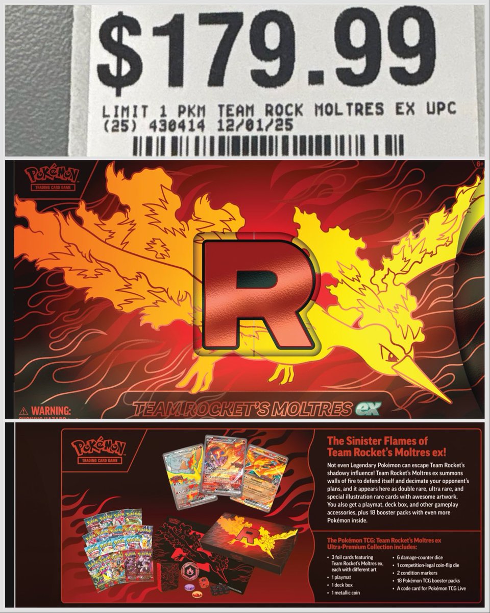 GameStop has increased the price on the Moltres UPC back to $180. SKU:  430414. . #Pokemon #TradingCards #TCG #PokemonCards #Collectibles
