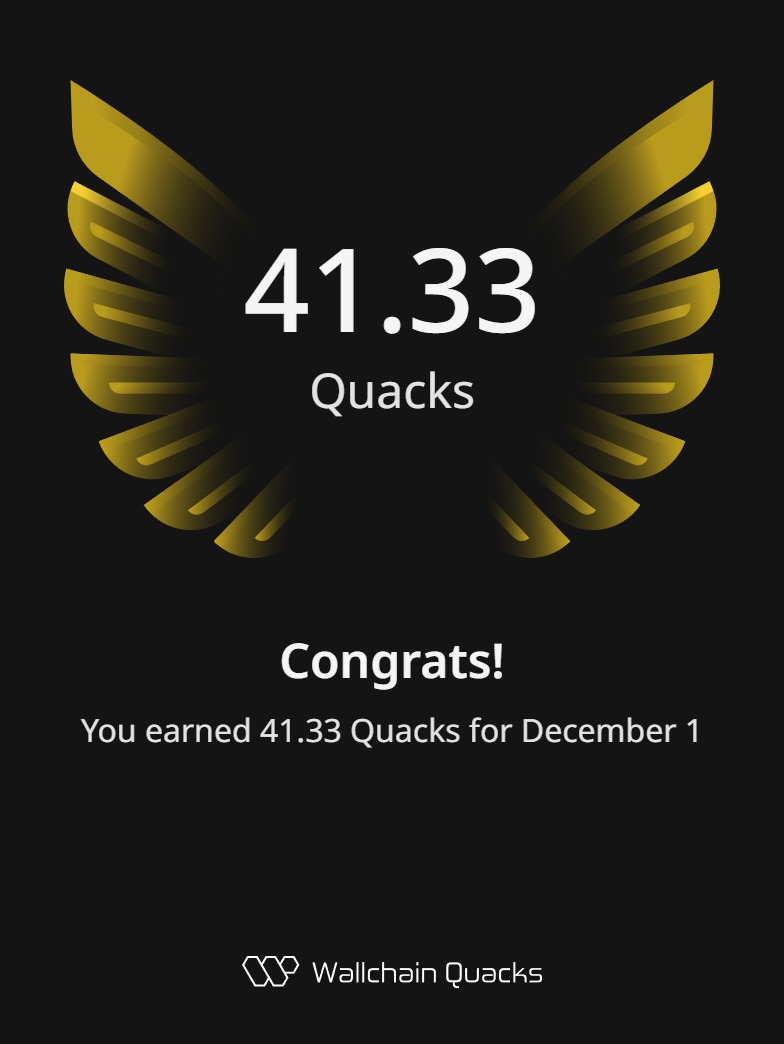 0xdogacan's tweet image. Just hit an all-time high on @wallchain today, grabbed a fat stack of quacks. Yesterday (Dec 1) I got 41, so this feels amazing.

Right now there are 13 active campaigns running on Wallchain. You guys still not quacking about them? Bro, just hop in, drop some quacks on the…