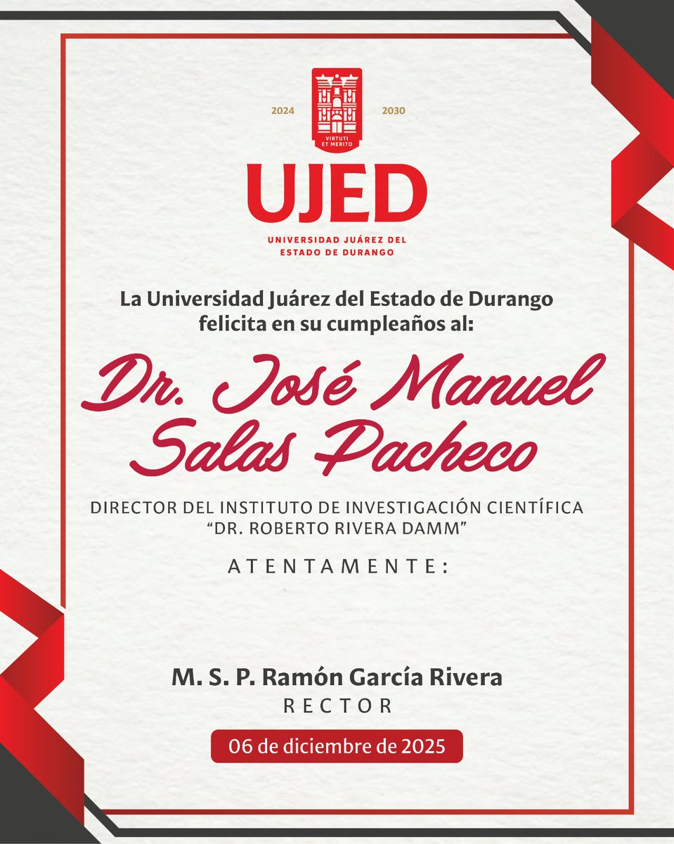 #UJEDTeFelicita 🥳¡Muchas felicidades! #IdentidadUJED

<a href="/salazarmercado/">Cristhian Salazar</a>
