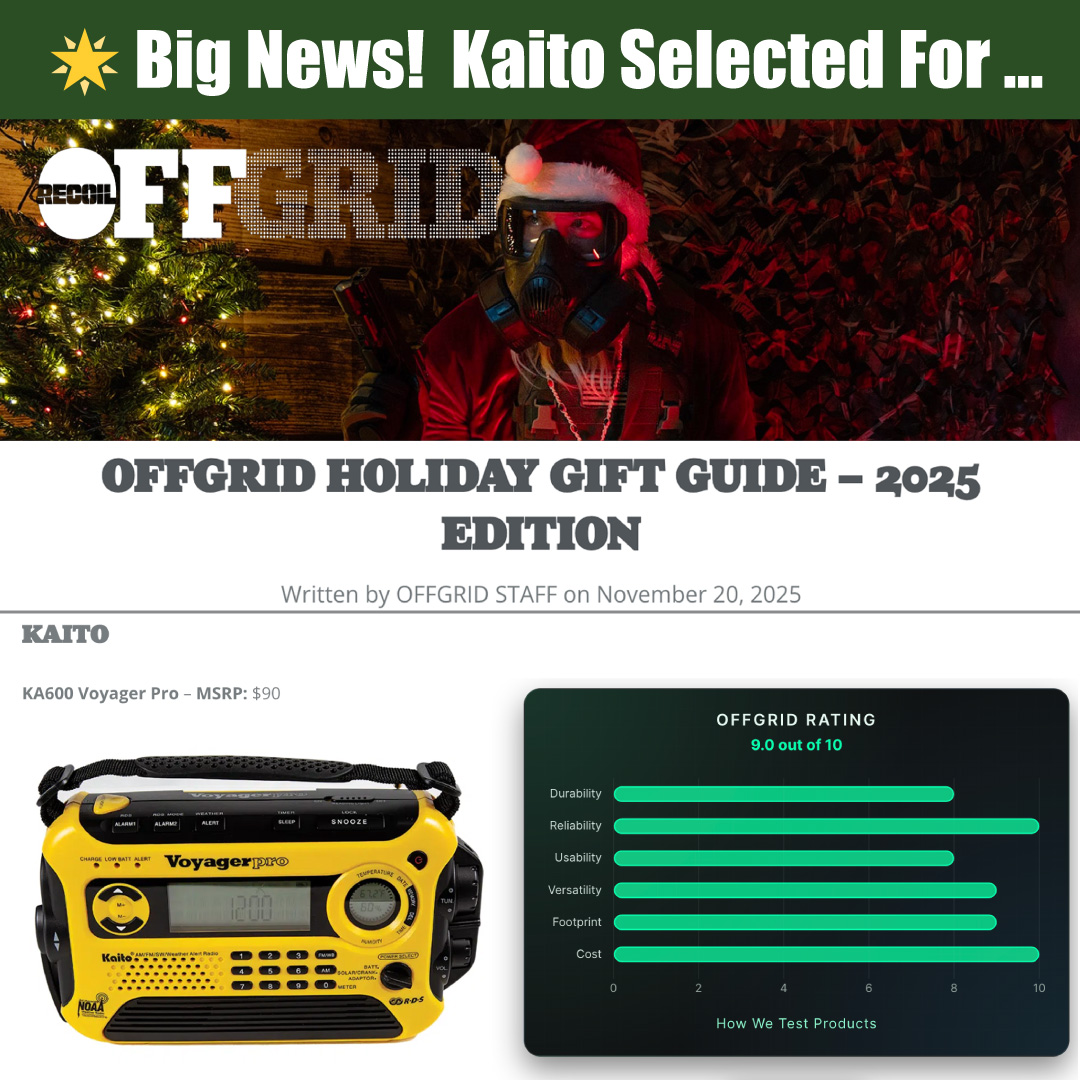 KaitoRadioUSA's tweet image. 🌟 The Kaito KA-600 just made the OFFGRID Holiday Gift Guide 2025!
Honored to be highlighted as one of the year’s top preparedness tools.
🔗 offgridweb.com/gear/offgrid-h…

📻 Be Ready. Be Safe. Kaito. 
#Offgrid #holidaygiftguide #giftidea #emergency #prepared