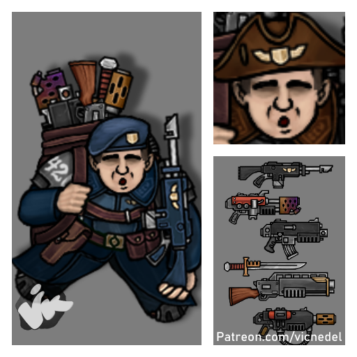 "The good guardsman cares for his weapon as if for an extension of being. For it enhances his function as a man and as the servant of the Emperor. A great guardsman cares for multiple and is versed in their use so that he may bring death to his enemies by multifarious methods."