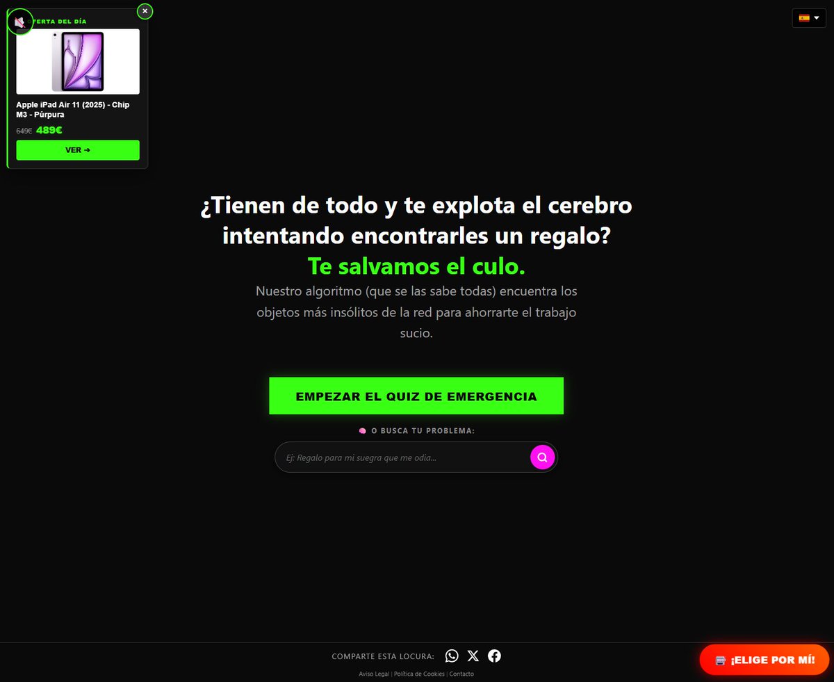 jmpalazon's tweet image. Ahora El Regalo Imposible (elregaloimposible.com) es más inteligente que nunca. Se han incorporado funciones de IA para la elección de regalos personalizados, dedicatorias y mucho más.
Y si activas el sonido, el Oráculo te leerá sus predicciones.