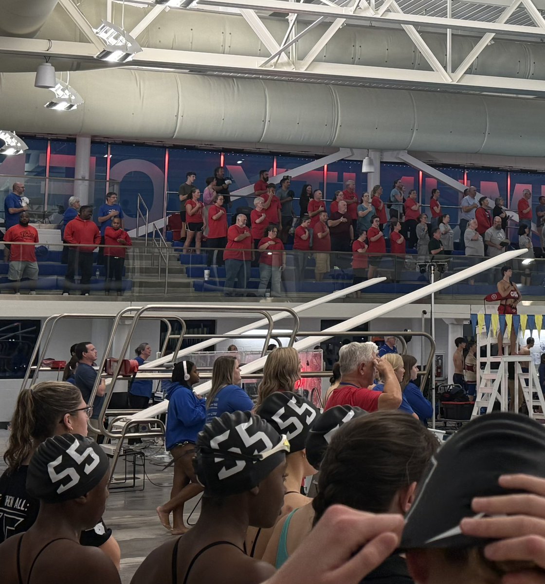 CAHS_SWIM's tweet image. R E D  W A V E Appreciation post‼️ A 5 hour drive didn’t stop our parents from taking over more than ⅓ of the stadium seats at Conway! We have the best fans in the land! #RedWave25