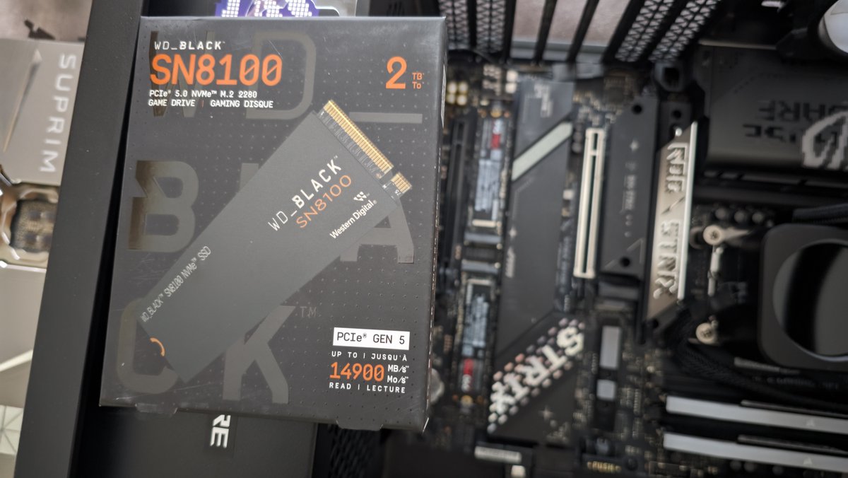 David_Soeiro's tweet photo. Because of @ComfyUI, I had to buy a 2TB @westerndigital @SanDisk SN8100 NVMe drive. My old SSD @samsung 840 EVO 1TB was too limited in capacity and speed to load very large checkpoints. I'm much more relaxed now, especially since it's joined my two 2TB Samsung 990 Pro drives. https://t.co/nqlaKMKATc