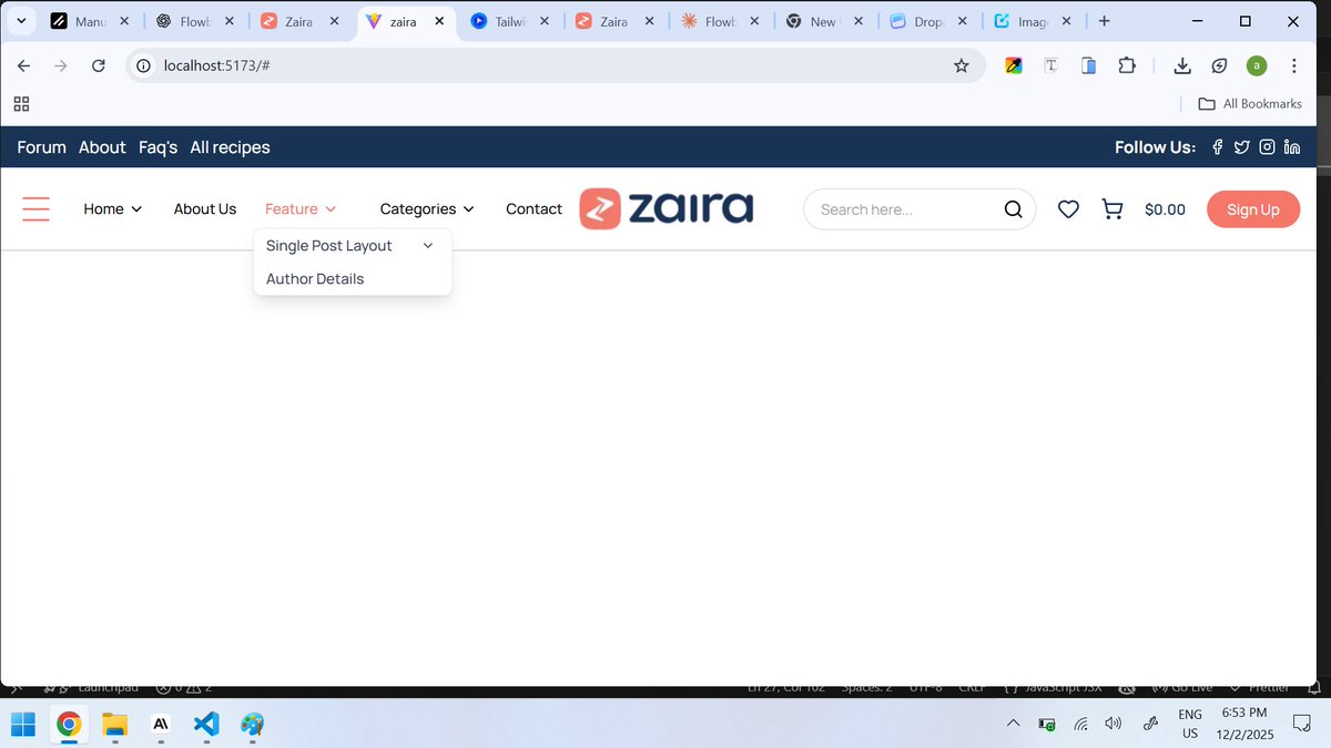 THEJASPERJAY's tweet image. Day 43 of 60 Days of Code
Today I worked a lot with UI component libraries like flowbite, headless UI and shadcn. These things nearly took my life today 😂 but I no go gree. I finally got one working and updated my navbar too.
Slowly.
#fyp #react #javascript #webdevelopment