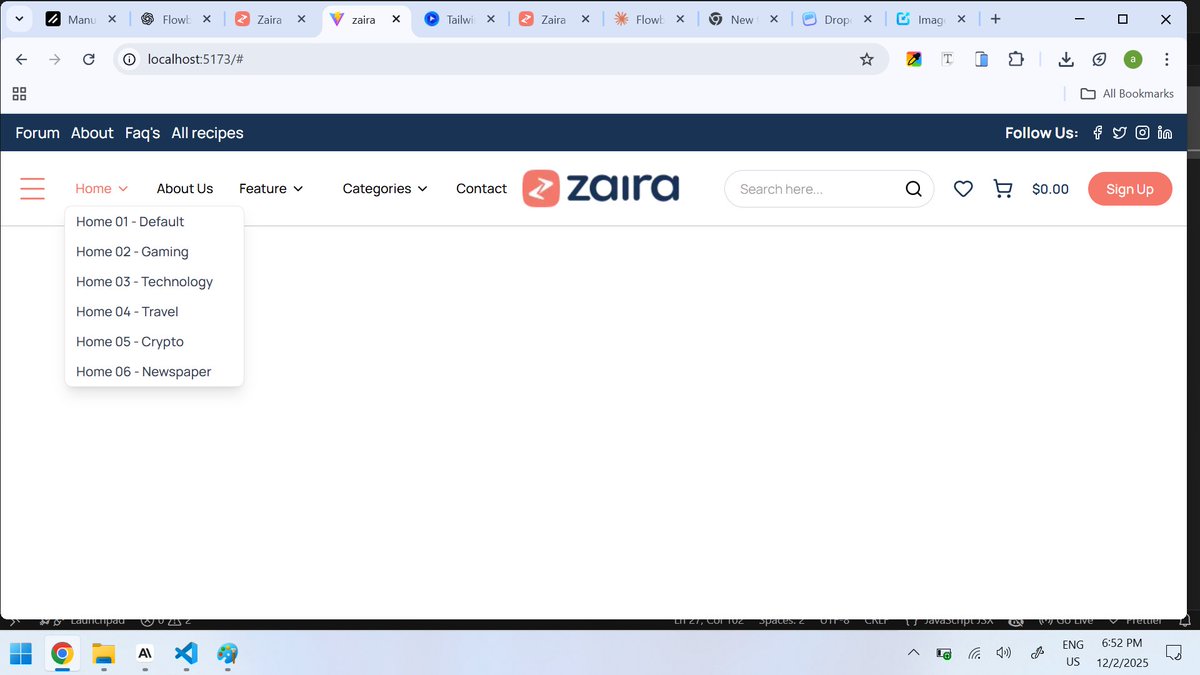 THEJASPERJAY's tweet image. Day 43 of 60 Days of Code
Today I worked a lot with UI component libraries like flowbite, headless UI and shadcn. These things nearly took my life today 😂 but I no go gree. I finally got one working and updated my navbar too.
Slowly.
#fyp #react #javascript #webdevelopment
