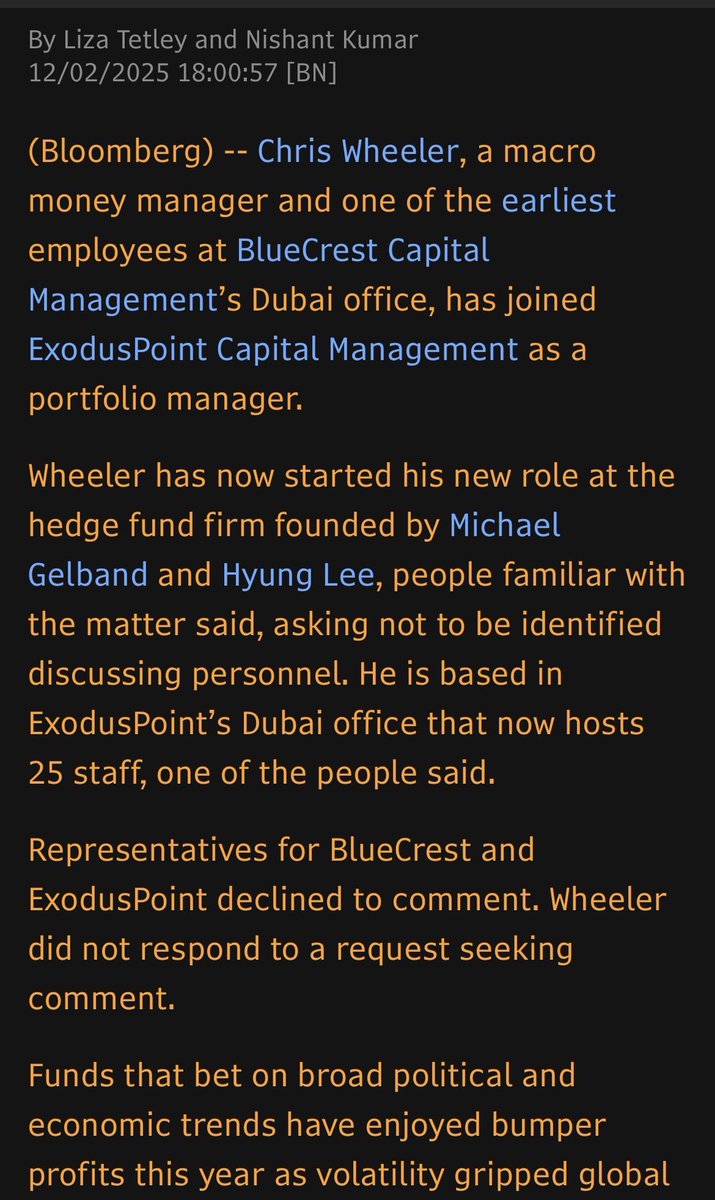 Ex-Citadel, BlueCrest Trader Chris Wheeler is back, Joins ExodusPoint