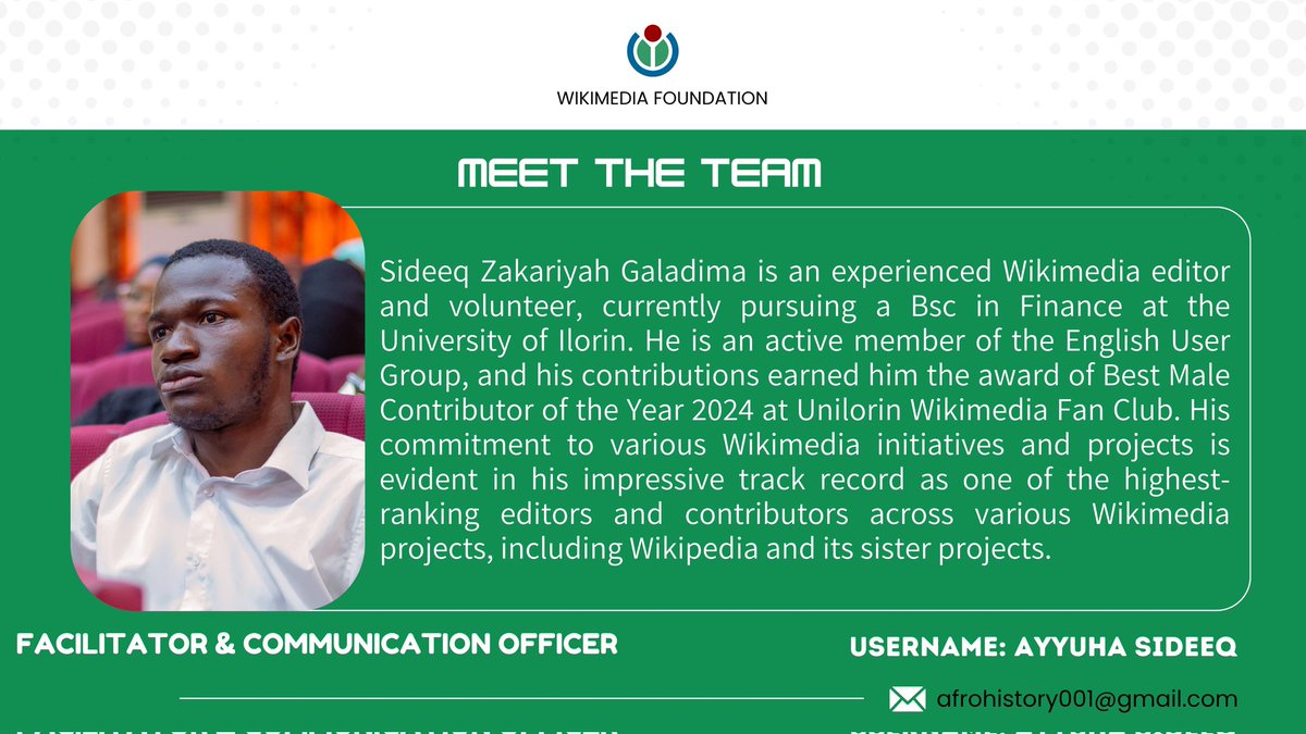 Ayyuha_Sideeq's tweet photo. Proud to serve as a Facilitator &amp; Comms Officer for the AfroHistory: Nigerian Legends &amp; Heroes project.
We documented Nigeria’s iconic figures with 126 new articles, 1.5k+ edits, 1.22k refs, and new Wikidata items—preserving our history for the world.

#NigerianLegends #Wikipedia https://t.co/3v1gZmA4Bv