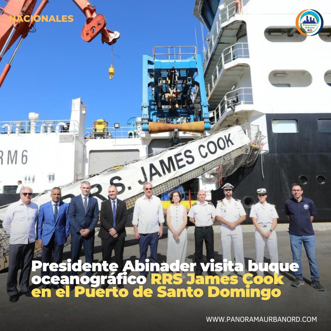 Panoramard1's tweet photo. Presidente Abinader visita buque oceanográfico RRS James Cook en el Puerto de Santo Domingo https://t.co/MsZleEzxZz
@luisabinader @PresidenciaRD #rssjamescook @dpprdo https://t.co/lMAftEAxf8