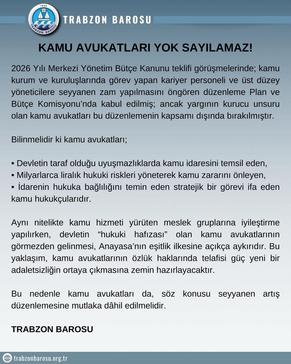 KAMU AVUKATLARI YOK SAYILAMAZ!