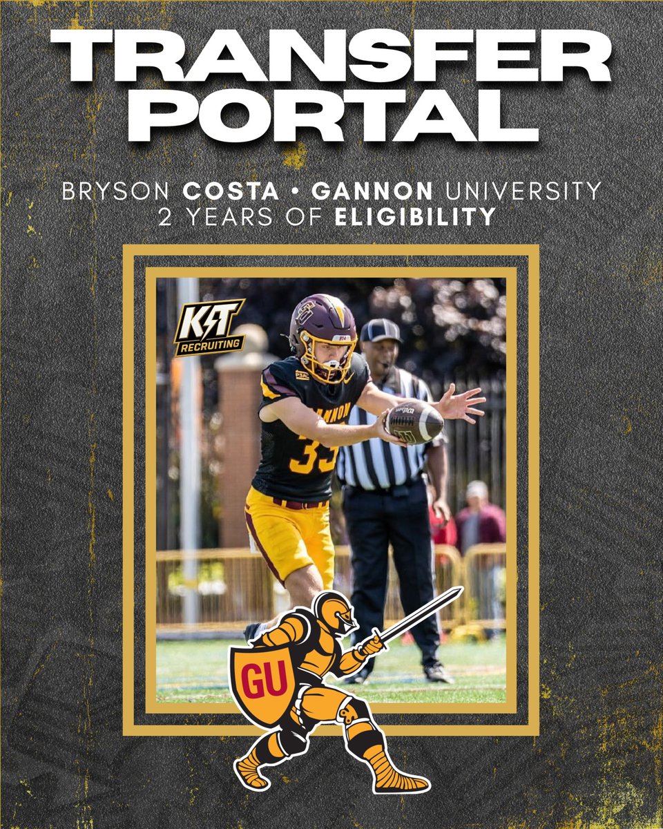 kt_recruiting's tweet photo. Gannon Univ. (D2) K/P Bryson Costa has entered the #NCAA Transfer Portal with 2 years of eligibility 🚨 https://t.co/1dHvXLcROJ