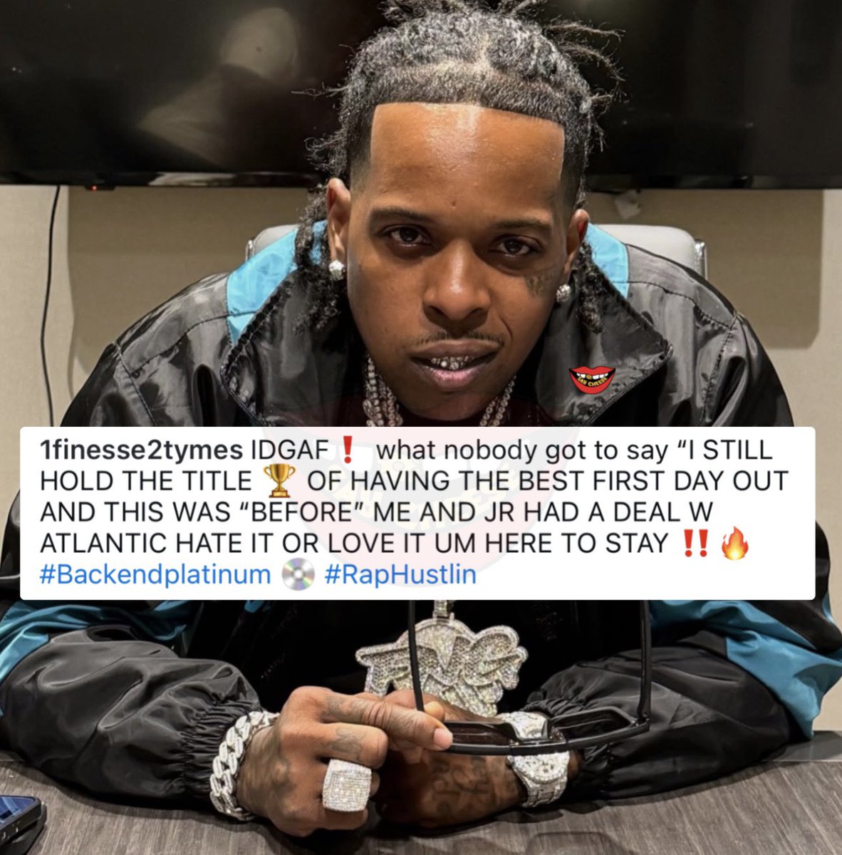 SaycheeseDGTL's tweet image. Finesse2tymes says he still holds the title of having the best first day out song, 'Back End'