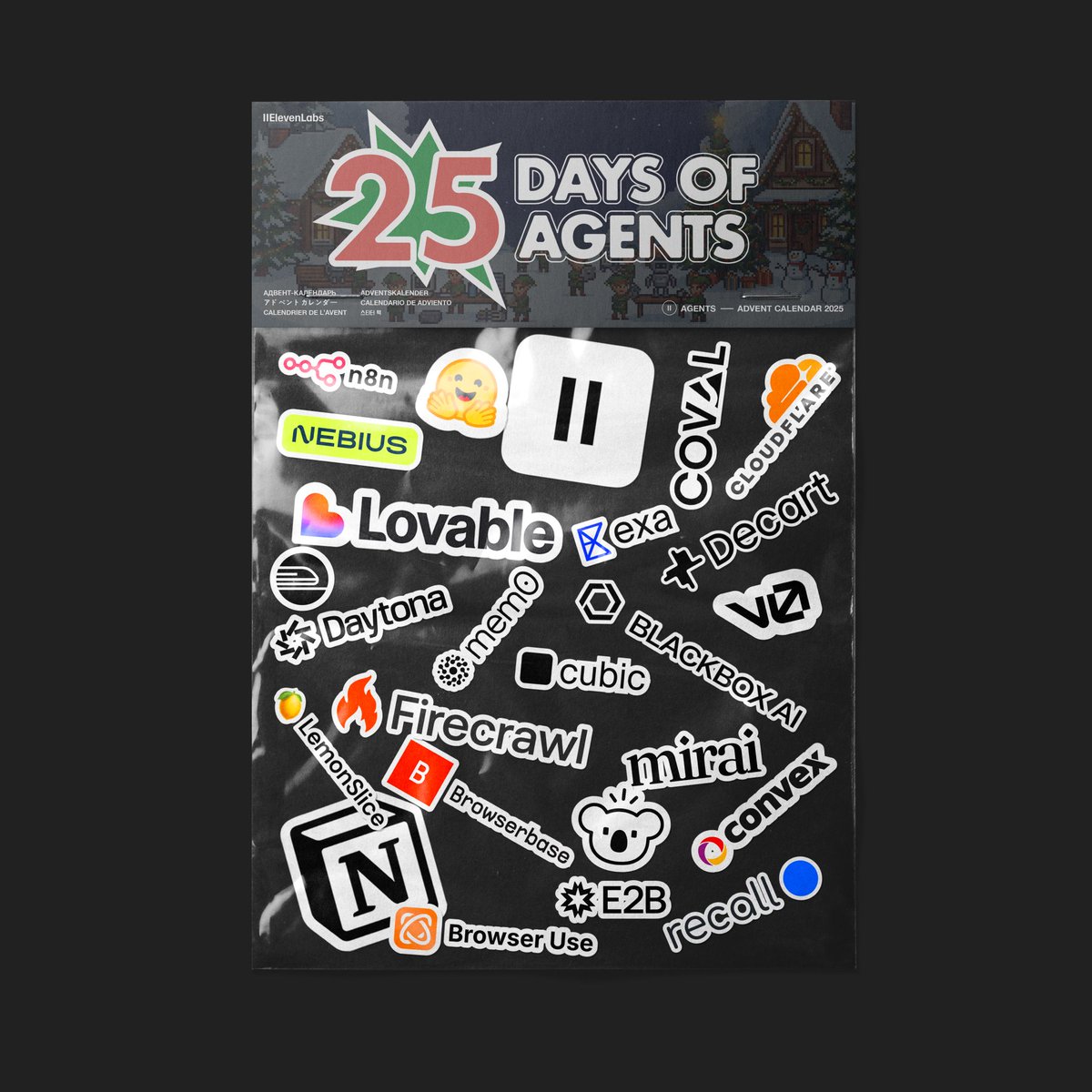 Agents advent sticker sheet