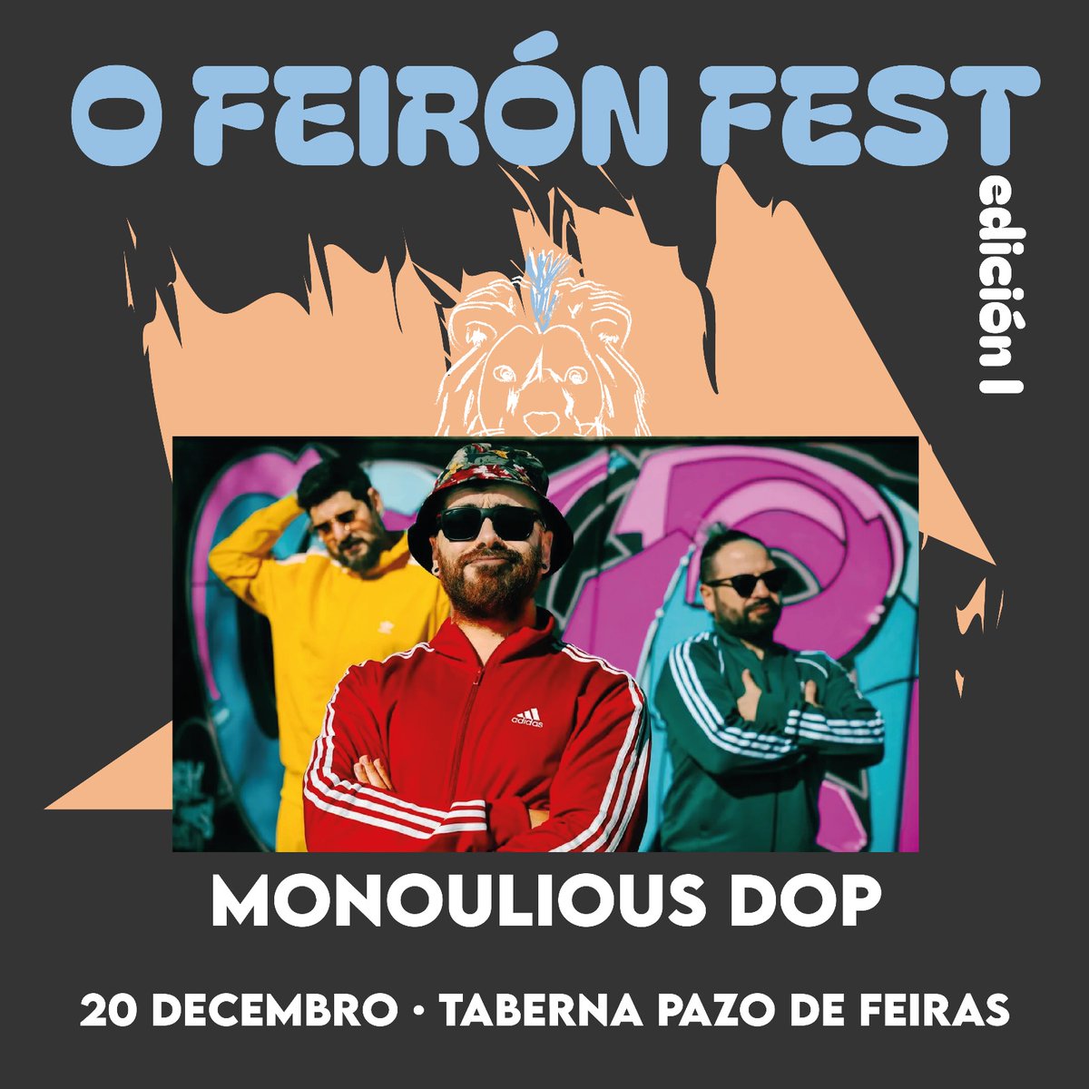 💣 É un orgullo poder anunciar a unha das bandas máis potentes e divertidas da escea galega.

💢 <a href="/monoulious_dop/">🅼🅾🅽🅾🆄🅻🅸🅾🆄🆂 🅳🅾🅿</a> montará a súa verbena na primeira edición de #OFeirónFest

🥶 “O invernito en Jalisia ya llegó” 

🔊 Mañá cartaz completo, horarios i ENTRADAS Á VENDA 🔥