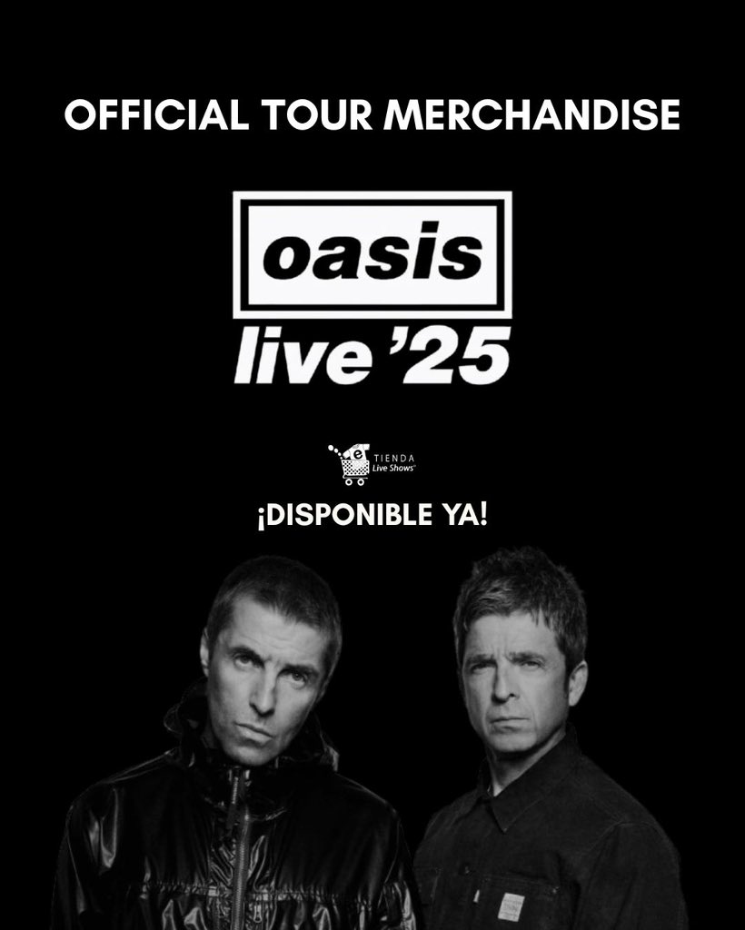 TiendaLiveShows's tweet photo. 🎸💥LA ESPERA TERMINÓ❗️

✅Por fin tenemos disponible en @tiendaliveshows la colección de OASIS LIVE'25 

Encuéntrala en https://t.co/AjdJTwPaM9

💸💳Aceptamos pagos con tarjeta de crédito, débito, MSI y pagos en efectivo en Oxxo. https://t.co/fivouHlWgK