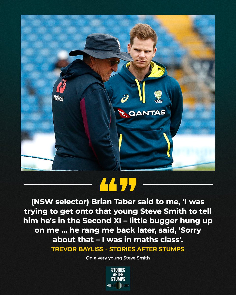 Steve Smith's rise came with a bit of a cheeky side, which still shines through today. 

Catch the latest episode of #StoriesAfterStumps: cricketa.us/BestSinceBradm…
