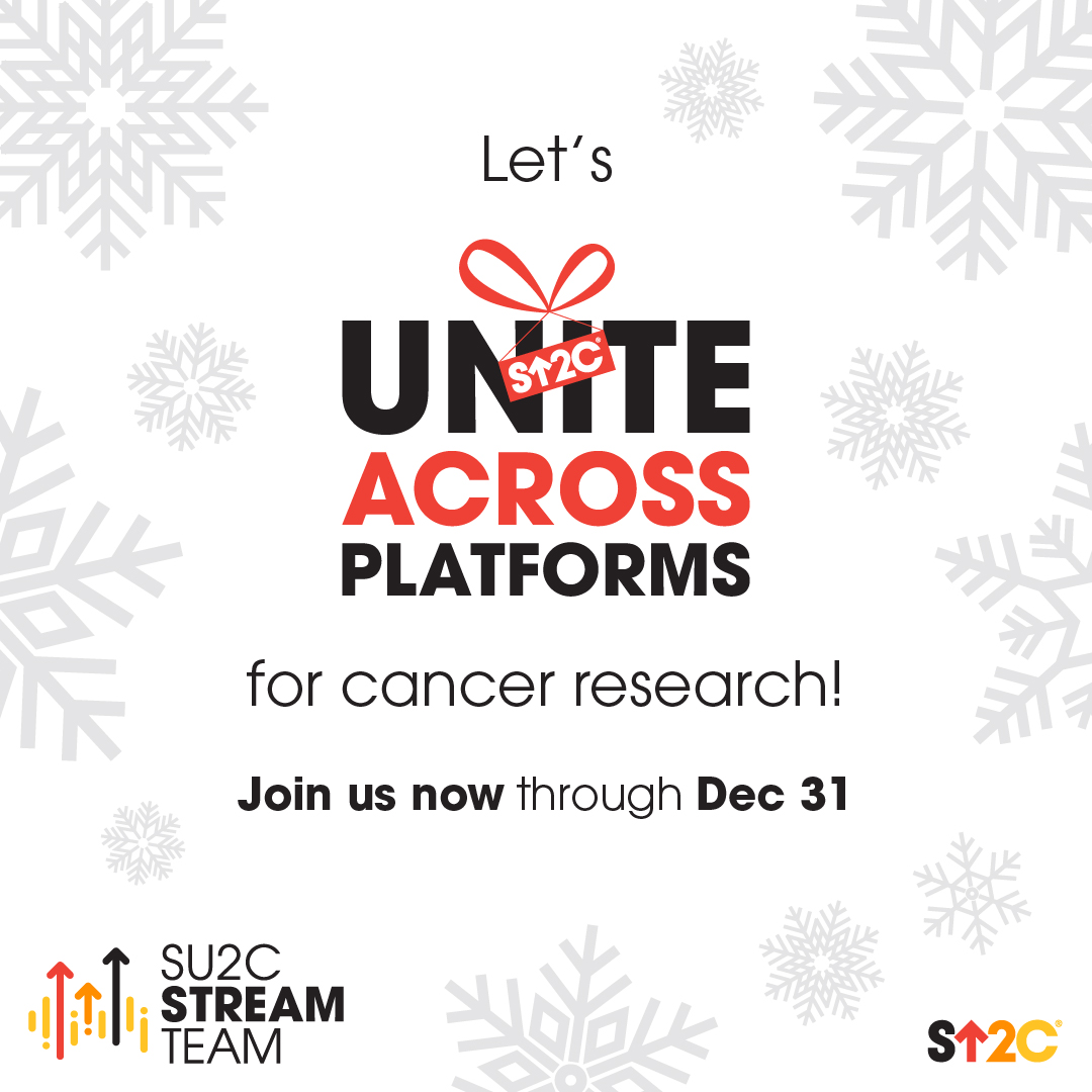 ‘Tis the season to #UniteAcrossPlatforms! ❤️ The #SU2CStreamTeam’s 2nd annual event begins NOW through December 31st! ALL creators on Twitch, YouTube, Instagram and more are welcome to sign up in support of #StandUpToCancer. This #GivingTuesday, join in on the fun at
