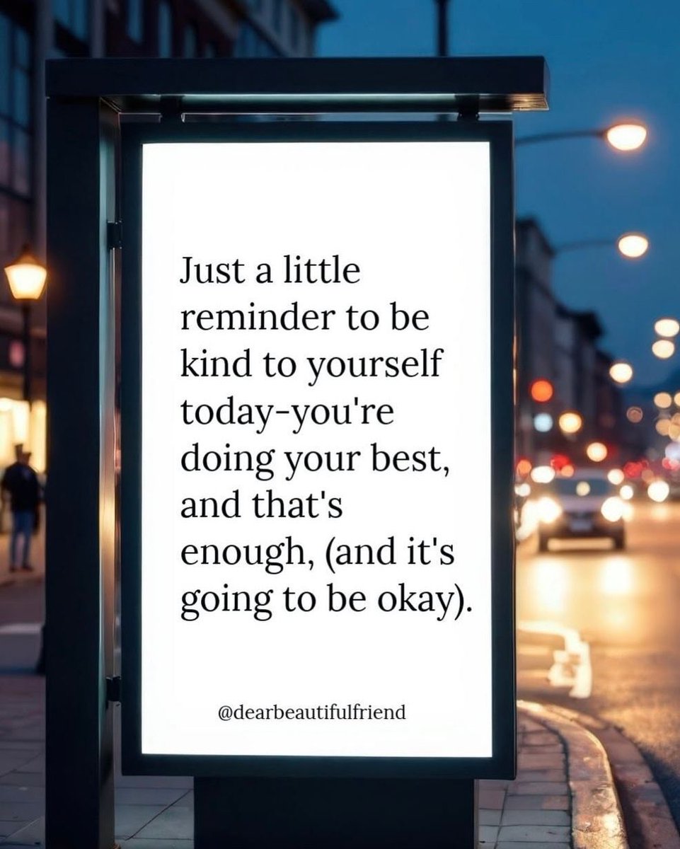 actionhappiness's tweet image. Be kind to yourself, you’re doing your best and that’s enough

Image: instagram.com/dearbeautifulf…