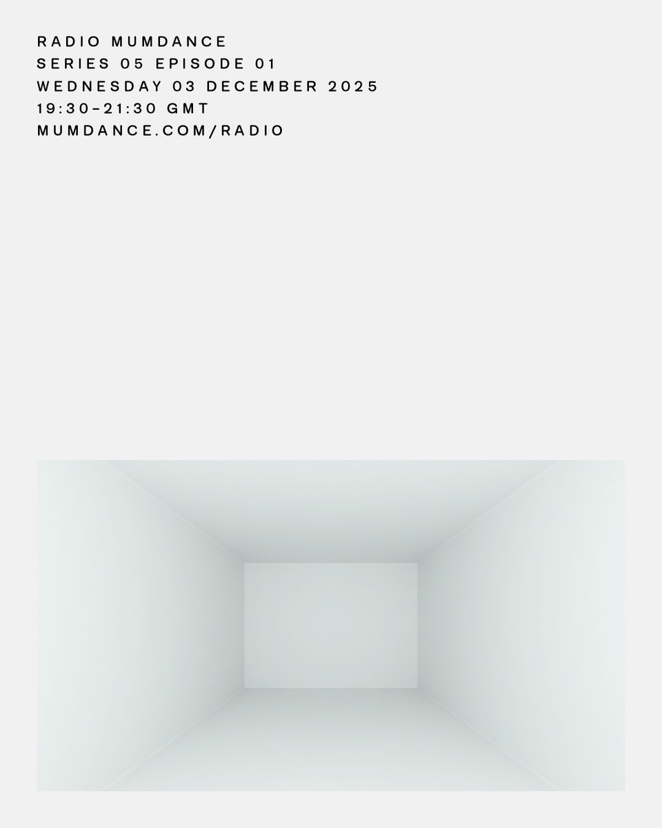 Radio Mumdance Season 05 launches tomorrow 

Wednesday 03 December 2025

19.30 - 21.30 GMT

mumdance.com/radio

Live from the Ten 87 Studios in Sunny Tottenham >>