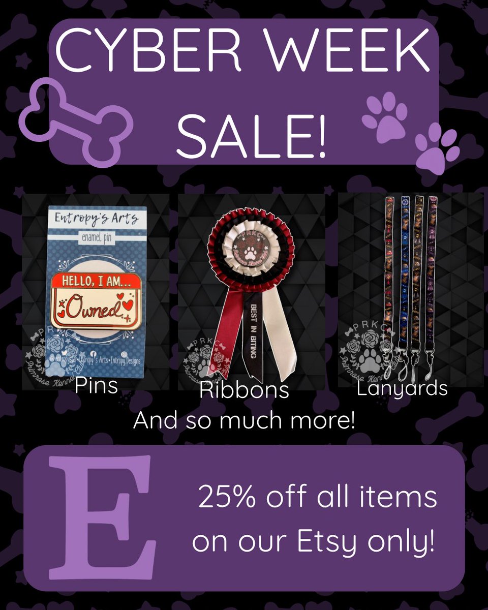 Calling all pets! Ever wanted some merch from us? Now’s the perfect time! Over on our Etsy, everything is now 25% off for cyber week! How exciting is that? Time to get that special pet in your life some treats for the holidays! etsy.com/shop/PrimroseK… #petplay #cyberweek