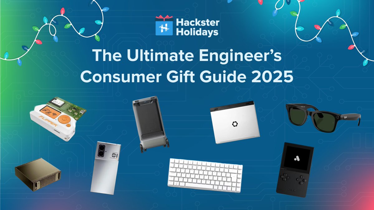 Hacksterio's tweet image. &apos;Tis the season for gifts that spark joy (and innovation)!  

Whether you&apos;re shopping for a hardware hacker, a tinkering colleague, or yourself, these are the gadgets that’ll actually get used, modded, and tinkered about.

// 🎁 Read Shawn Basheer&apos;s guide: hackster.io/news/the-ultim…