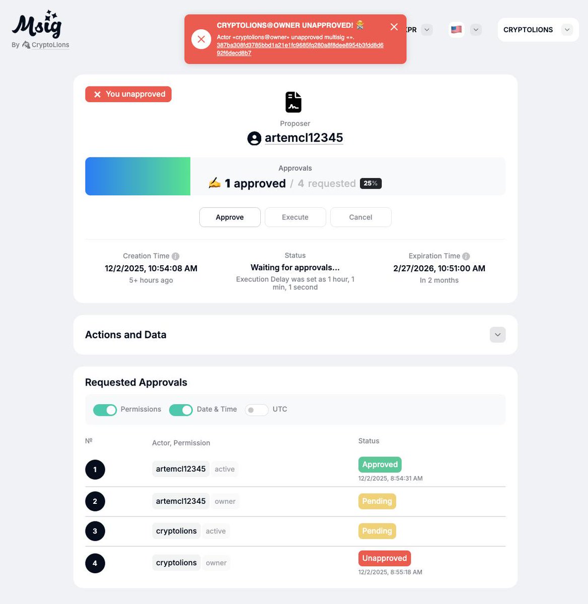 alvosec's tweet image. @EOS_CryptoLions just rolled out a fresh update for the msig app!

Some really nice improvements to the UI/UX, better name handling, execution delay support, redesigned info page, clearer status indicators, and more.

MSIG is a powerful security feature for the #XPRNetwork…