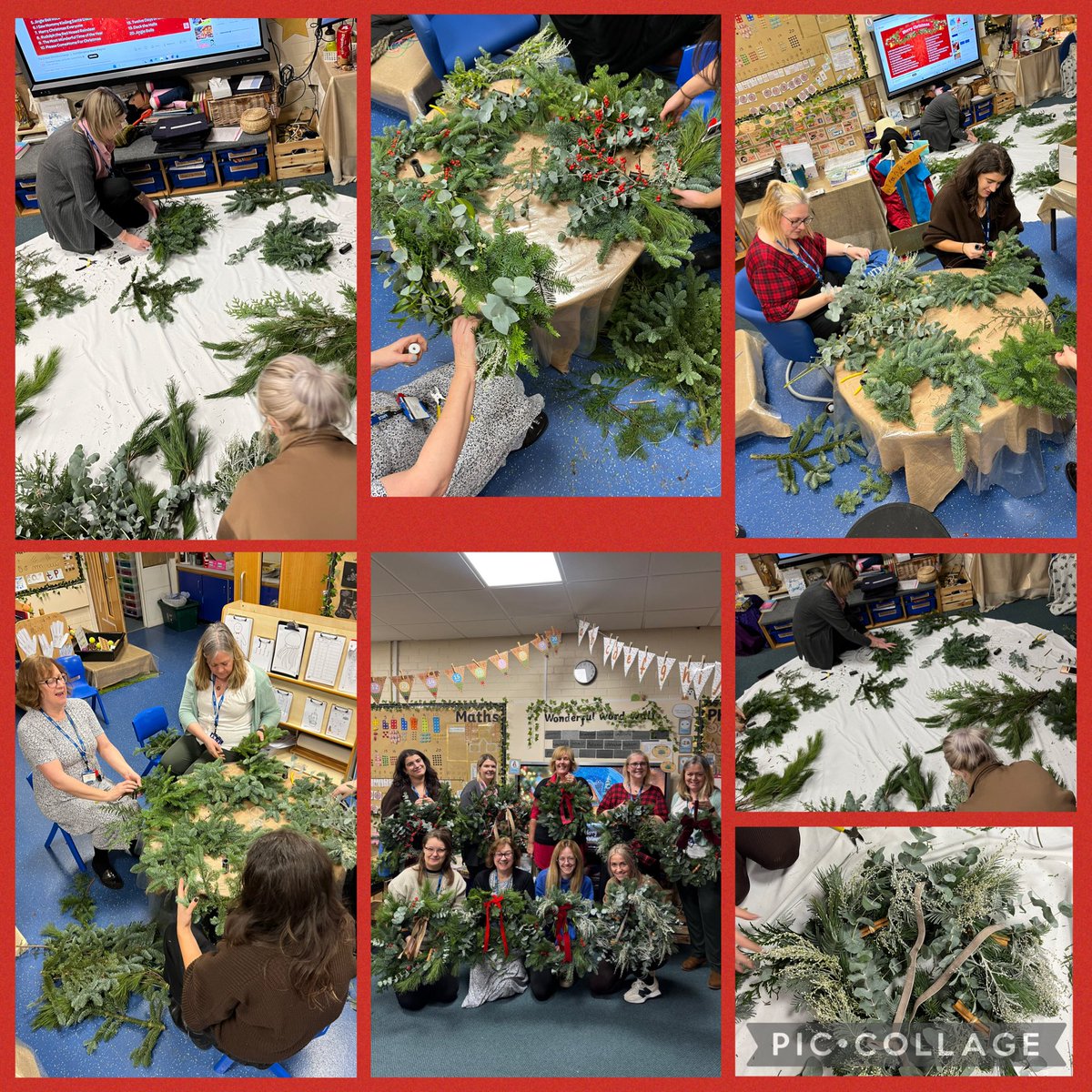 stjosephskly's tweet photo. What a lovely evening making Christmas Wreaths with Lottie Rose Designs. A relaxing, calm activity to get staff ready for Christmas. #PHSE #SJK https://t.co/DtNZX5vQqk
