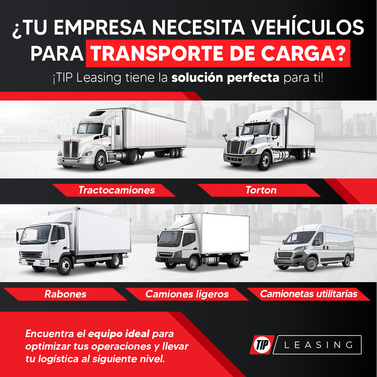 AMAVeAsociacion's tweet image. 🚛 ¿Tu empresa requiere vehículos para transporte de carga? Con TIP Leasing, accede a soluciones de arrendamiento que optimizan tu operación logística y apoyan el crecimiento de tu negocio. 💼#EligeArrendar #TIPLeasing #ArrendamientoPuro #ArrendamientoAutomotriz #LeasingVehicular