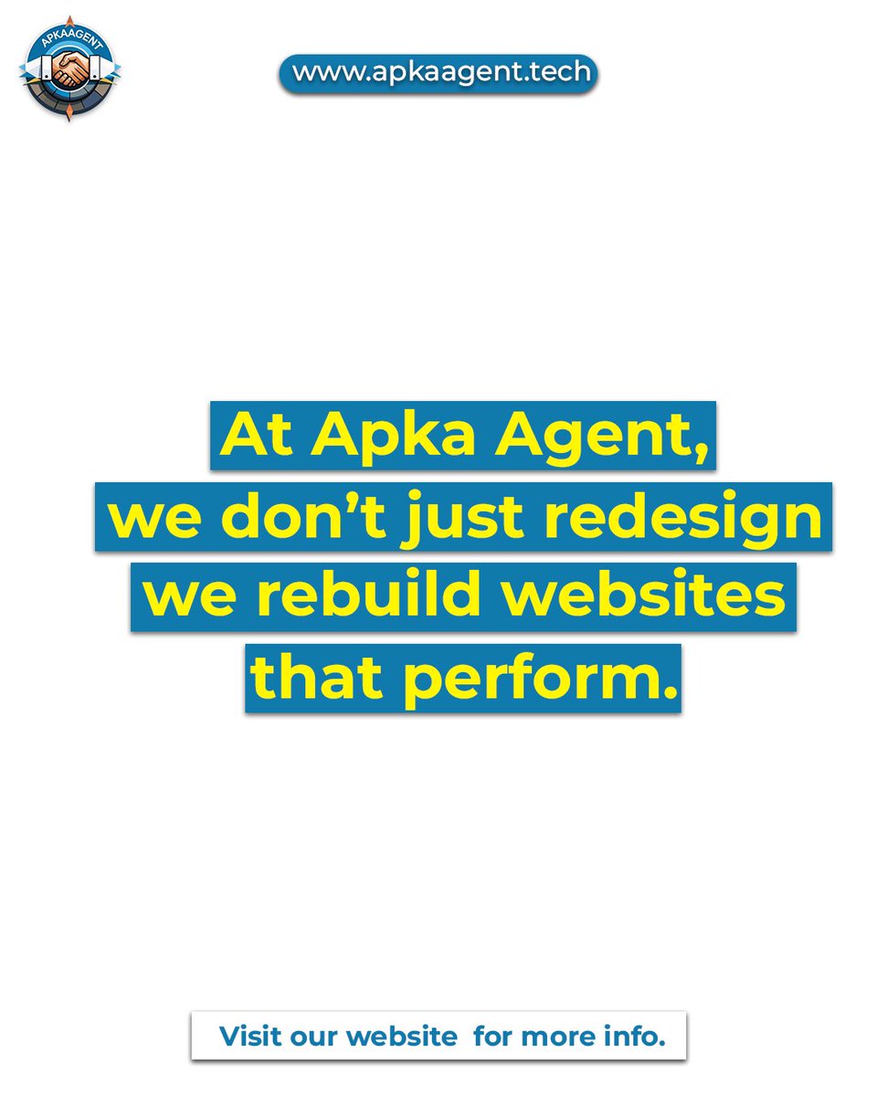 ApkaAgent's tweet image. A website shouldn’t just exist, it should perform.
If yours is slow, outdated or not converting, it’s time for an upgrade.

#ApkaAgent #WebDesignHistory  #websiteupgrade #digitalagency #BusinessGrowth  #Automation  #WebDevelopment  #onlinepresence  #CreativeAgency