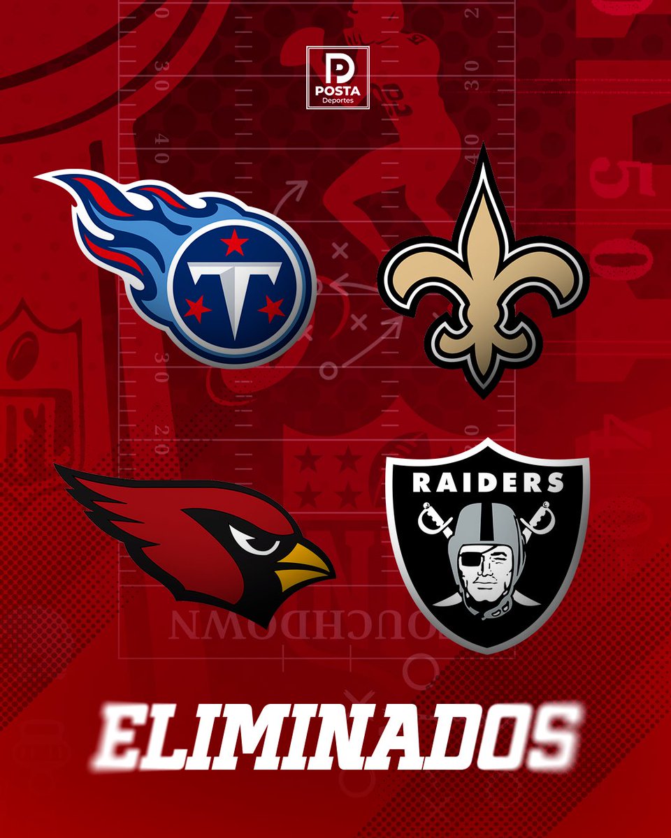 🔚 ¡SIN OPCIÓN A PLAYOFFS!

🏈 Estos equipos se unieron a la lista de eliminados de la temporada 2025 junto a los Giants.

#NFL