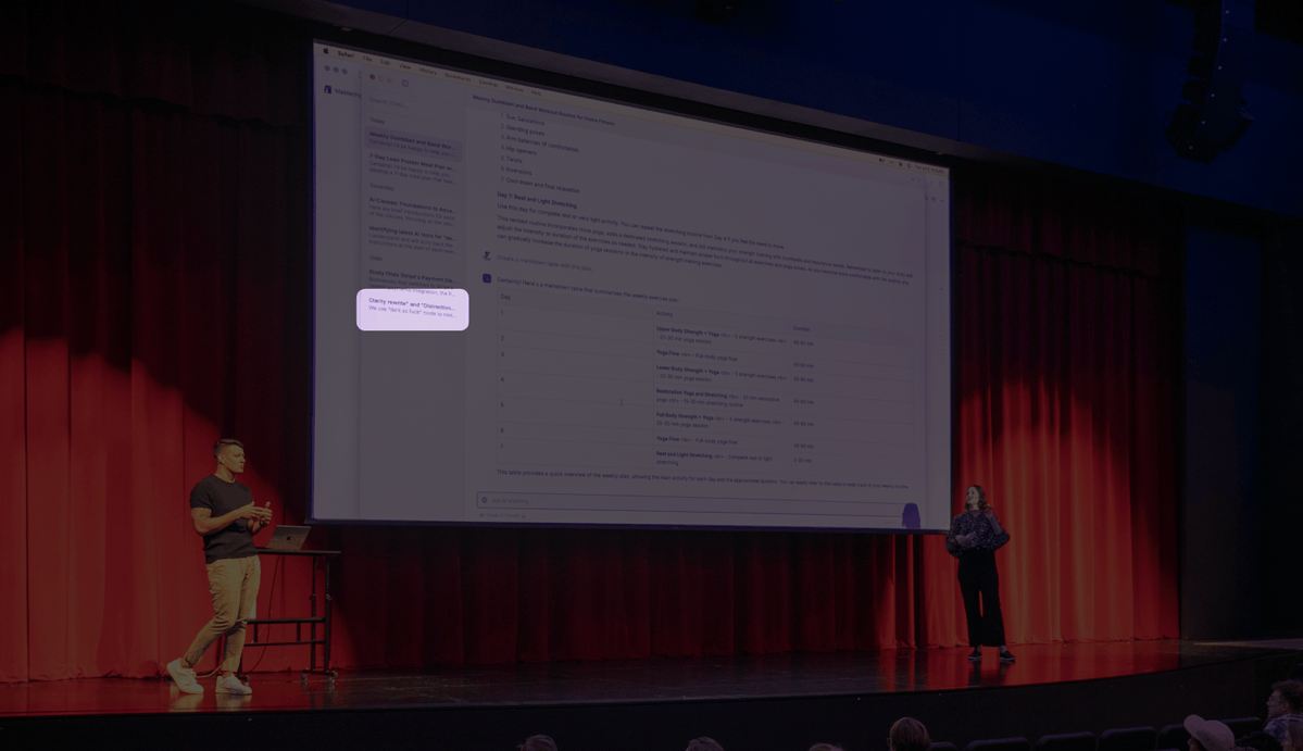 That time we spoke at an AI event and ChatGPT was down so I had to use Raycast AI and my chat history dropped an f bomb.