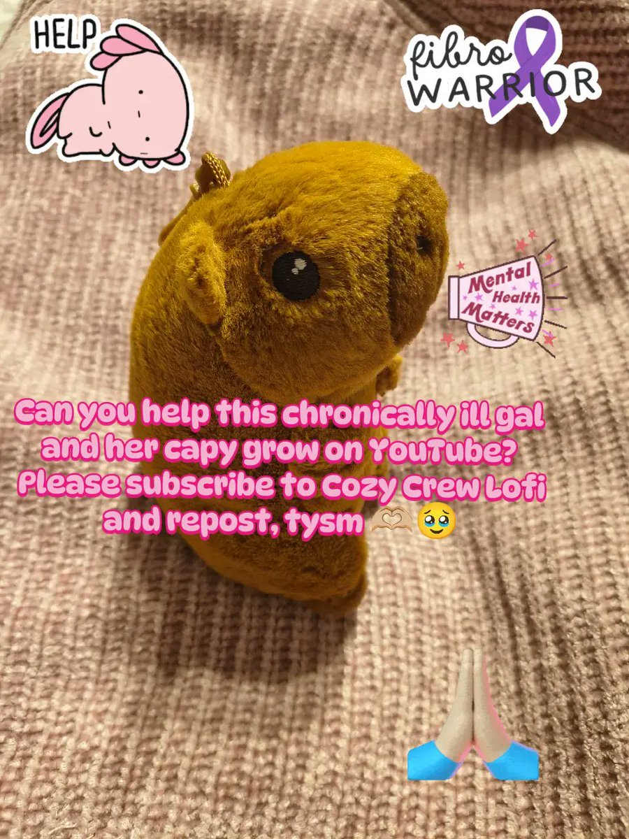 lucyturnspages's tweet image. Can you help this chronically ill gal and her capy grow on YouTube? Please subscribe to Cozy Crew Lofi and repost. It really does make a difference 🥹🫶🏼

Please comment if you see this 💜

YouTube.com/@cozycrewlofi 

Thank you! Is there anything you&apos;re struggling with?