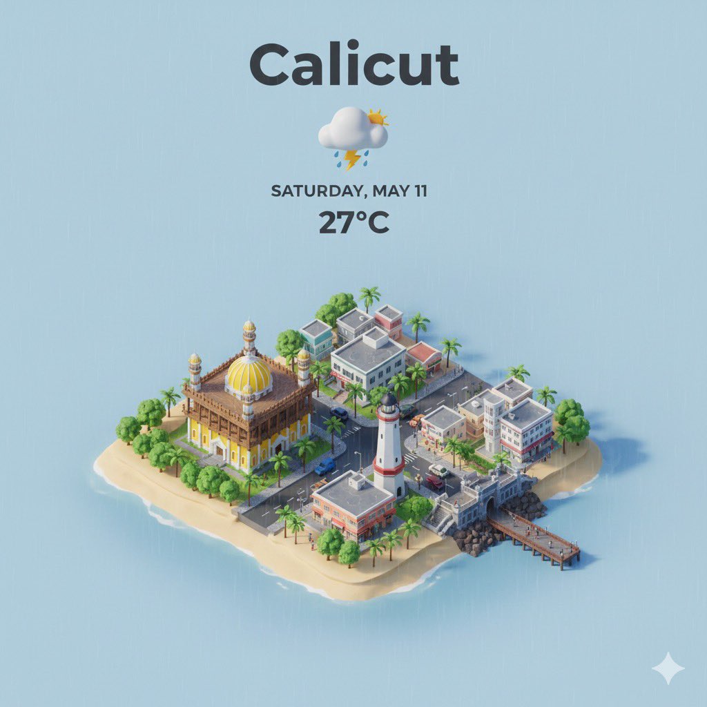 GreatKerala1's tweet photo. Latest trend 😍

Here are the models of Kerala’s four major cities created using same AI prompt in Gemini https://t.co/ySpNSRi3GL