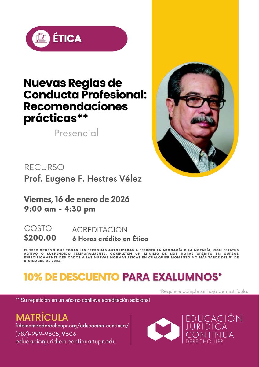 Nuevas Reglas de Conducta Profesional: Recomendaciones prácticas* | Presencial - mailchi.mp/624ec3fb888e/0…